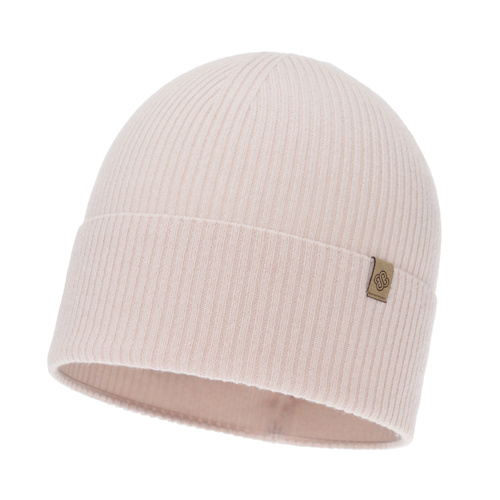 Bonnet automne/hiver femme, rose clair, avec laine mérinos et cachemire, Alineta