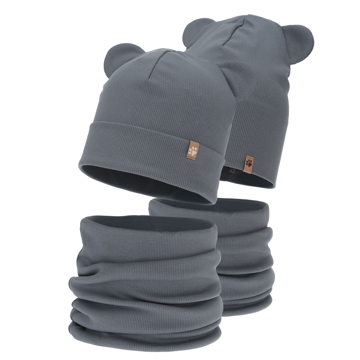 Ensemble automne/printemps garçon: bonnet et snood, gris, Farim