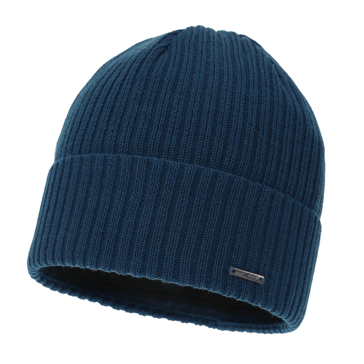 Bonnet d'hiver homme, bleu, avec laine mérinos, Baltor