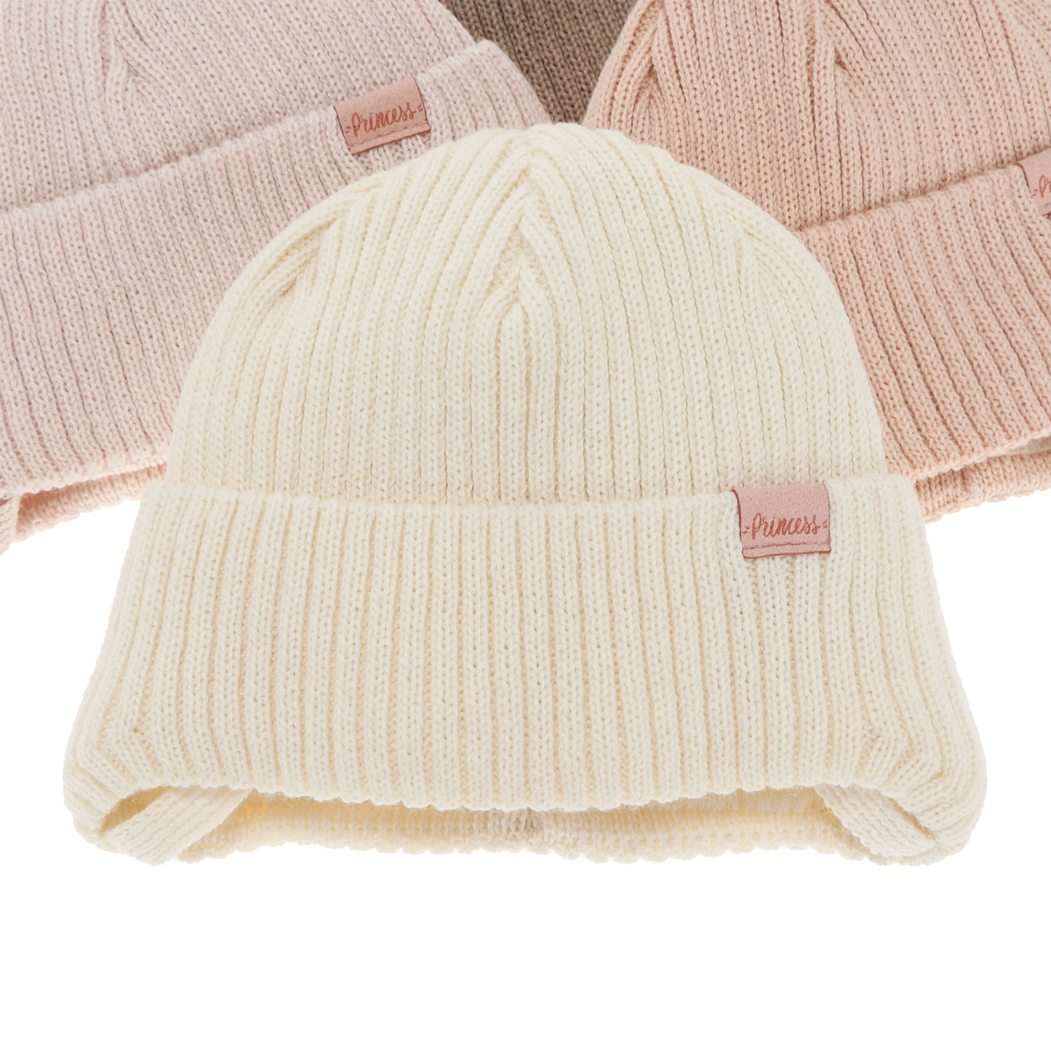 Bonnet d'hiver fille, crème, avec liens, avec laine mérinos, Punia