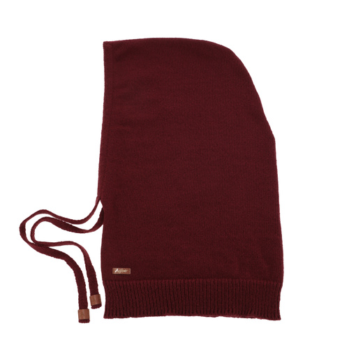 Cagoule d'hiver femme, bordeaux, avec laine mérinos, Elizabeth