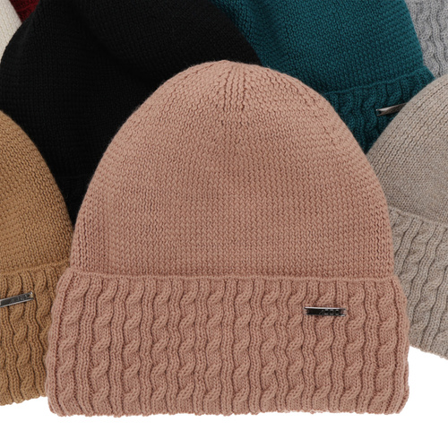 Bonnet d'hiver femme, camel, avec laine mérinos, Febe