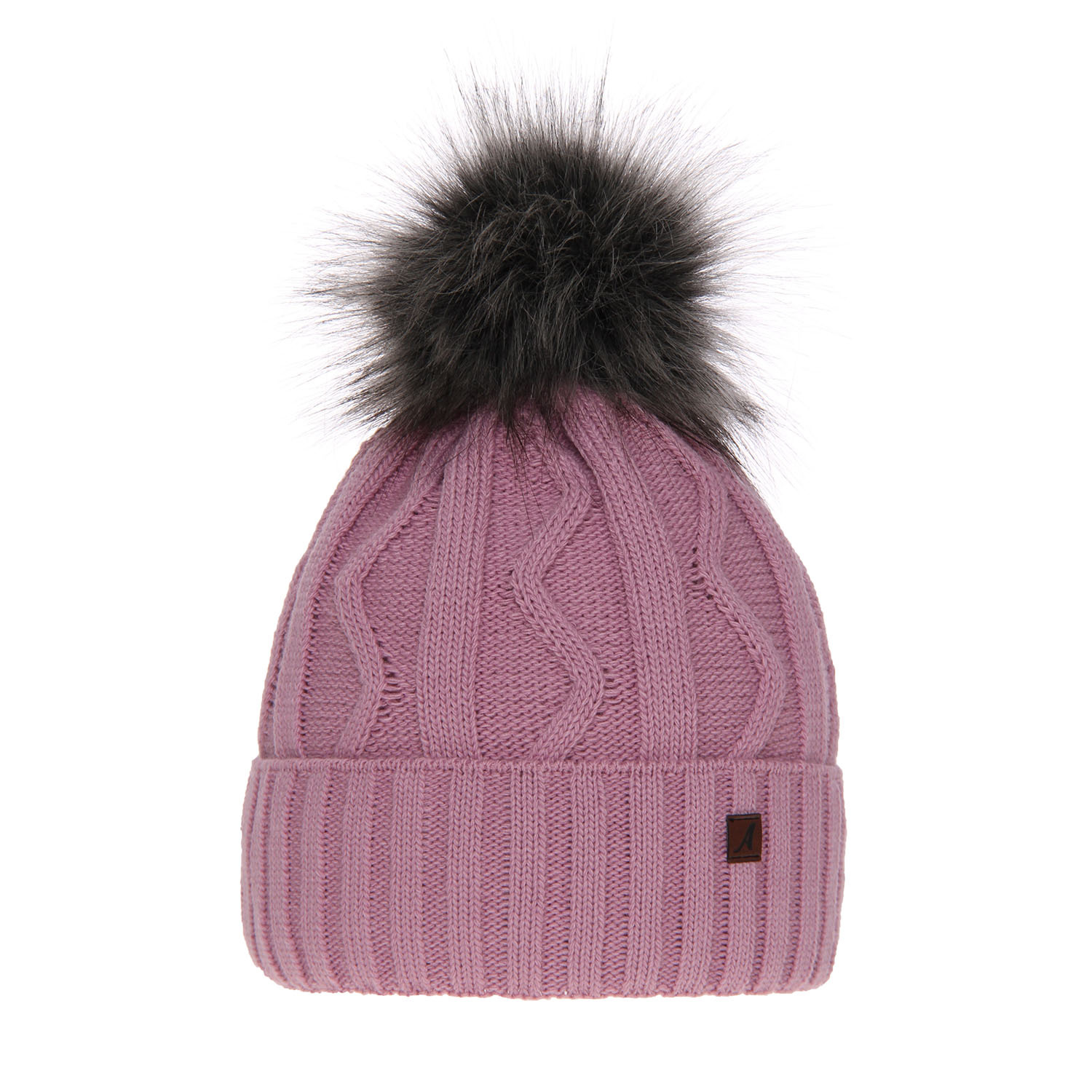 Bonnet d'hiver femme, violet, avec pompon, Renika