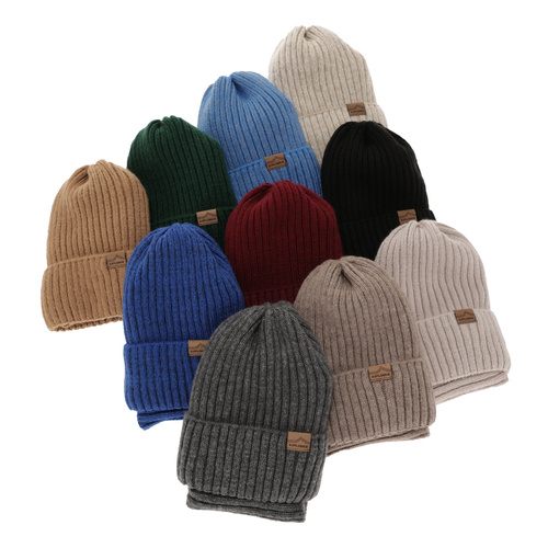 Ensemble d'hiver garçon: bonnet et snood, camel, avec laine mérinos, Karmin