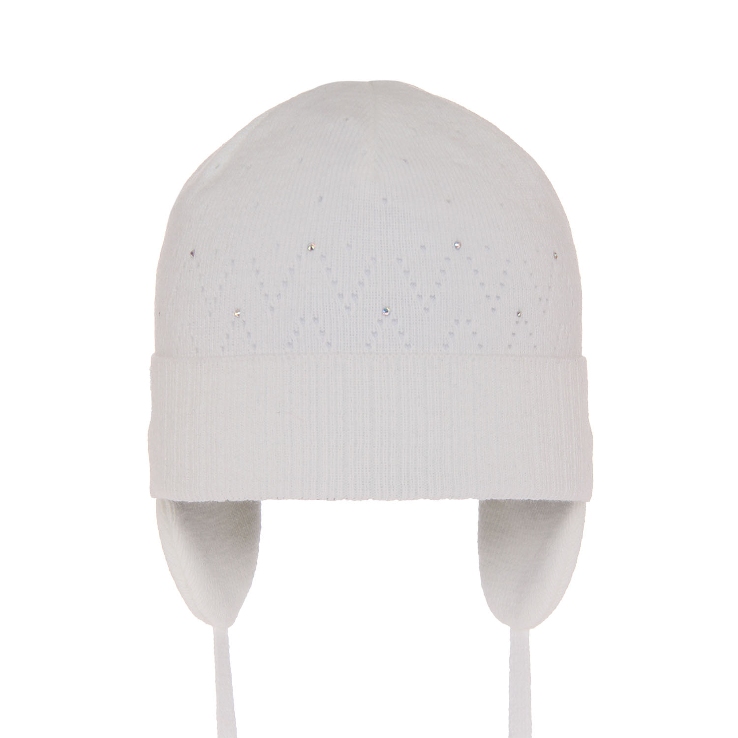 Bonnet automne/printemps fille, blanc, avec liens, Apka