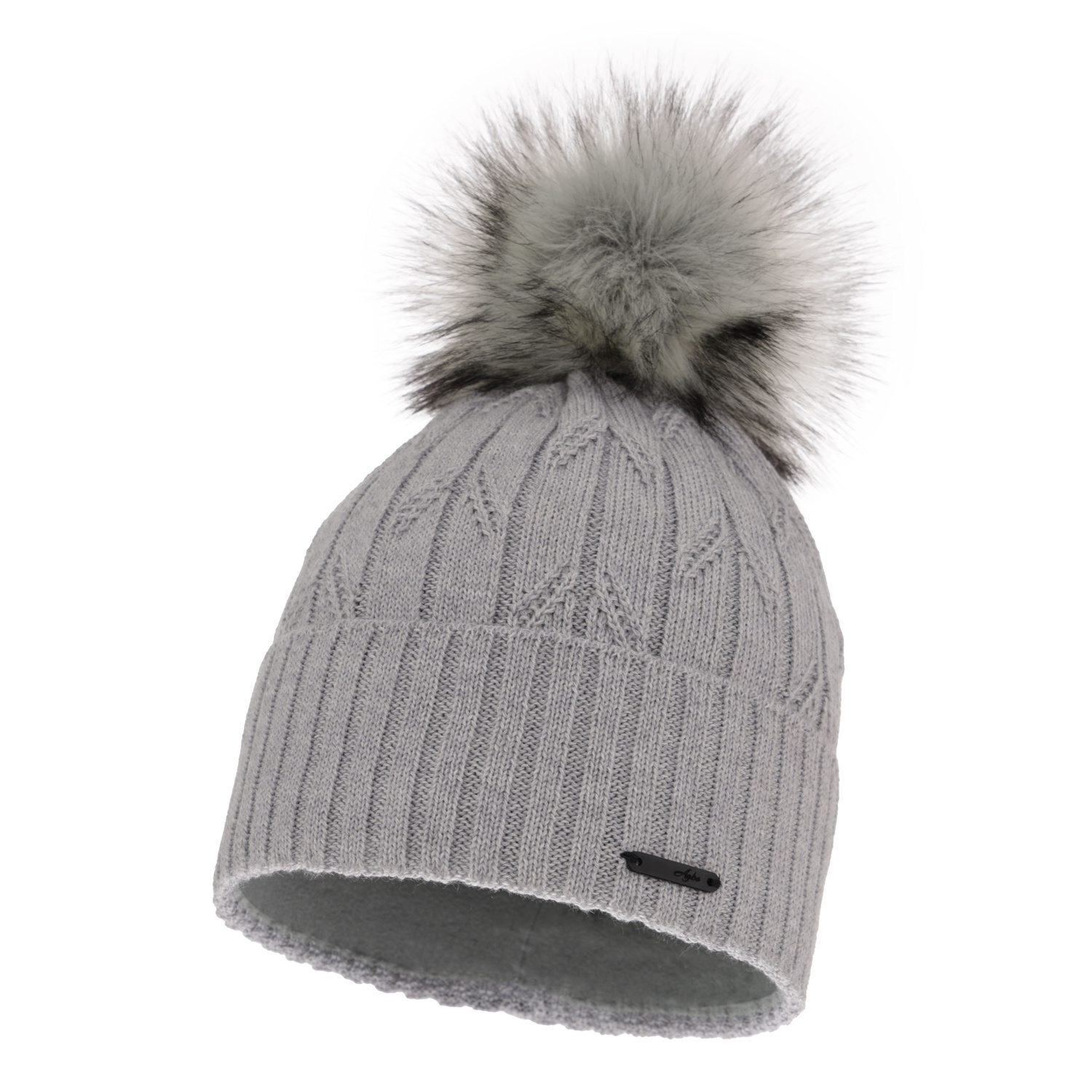 Bonnet d'hiver femme, gris, avec laine mérinos, Talaria