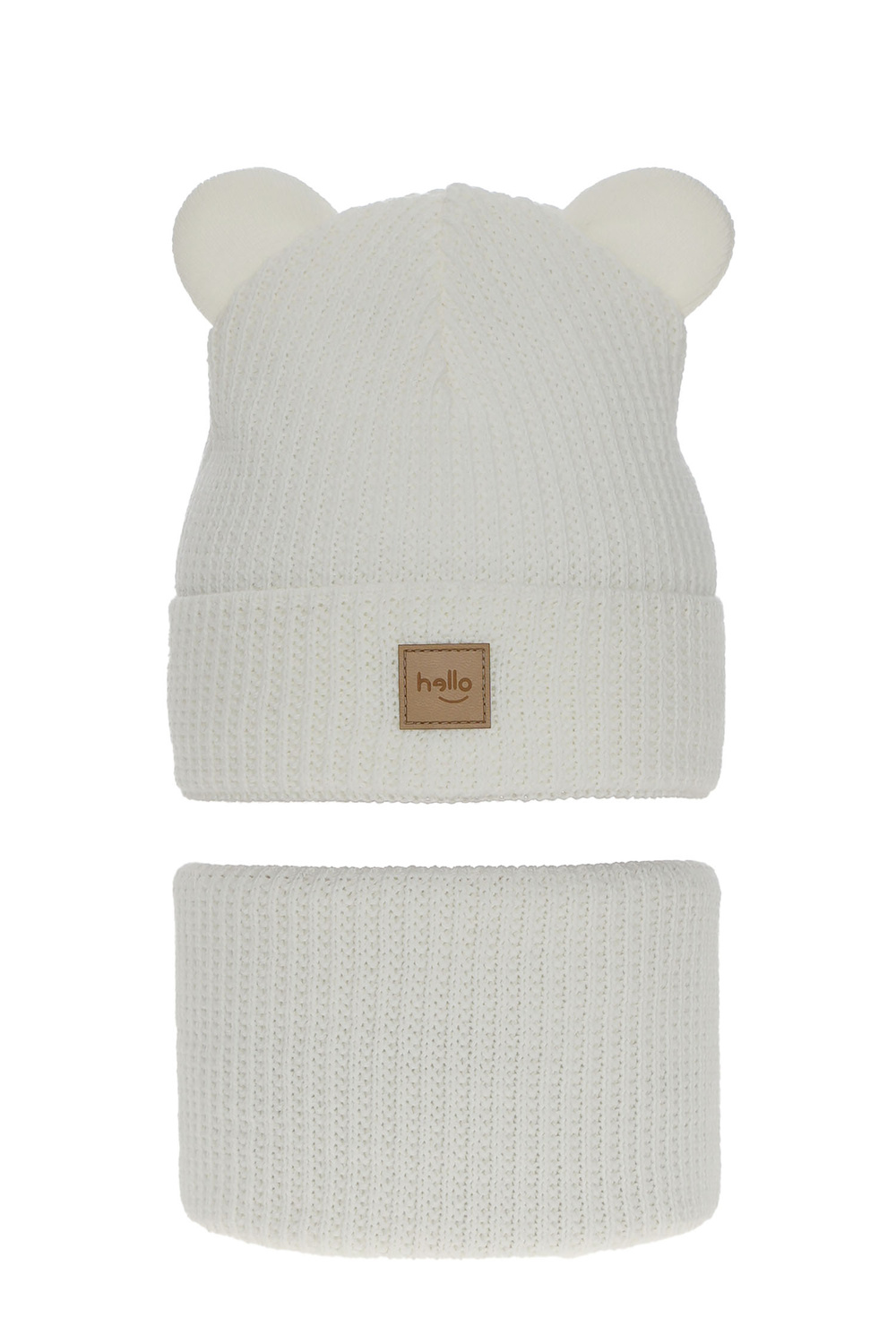 Ensemble d'hiver fille: bonnet et snood, blanc, Harper