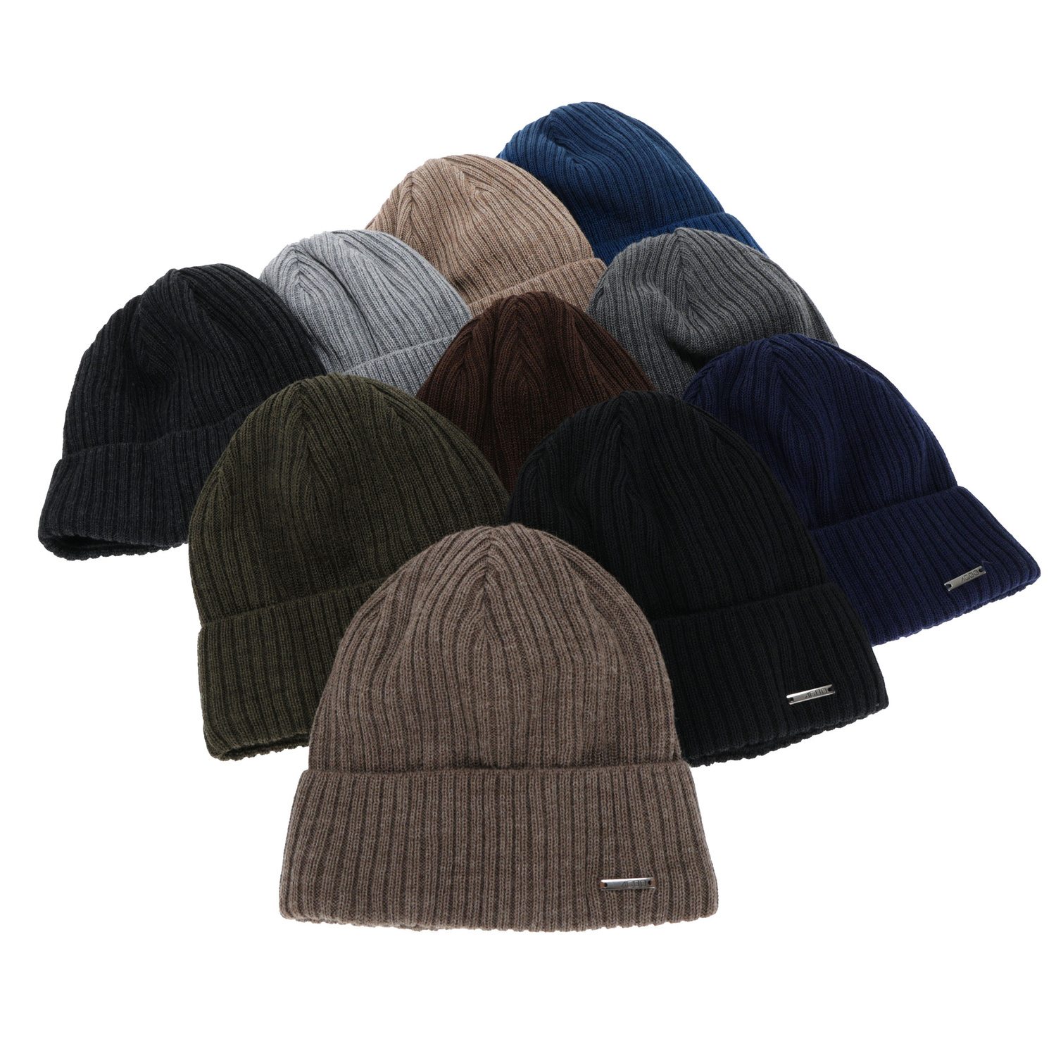 Bonnet d'hiver homme, bleu marine, avec laine mérinos, Baltor