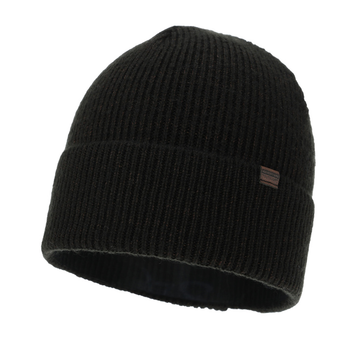Bonnet d'hiver homme, marron, avec laine mérinos, Korins
