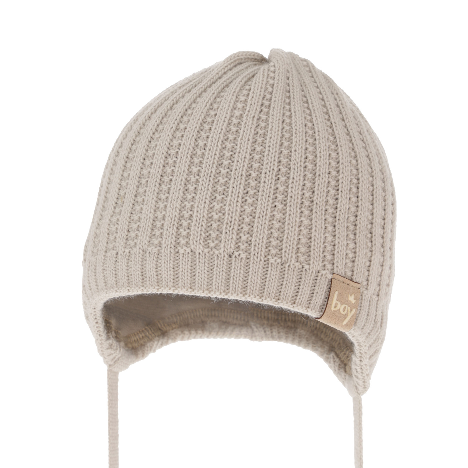 Bonnet automne/printemps garçon, beige, avec liens, Chico
