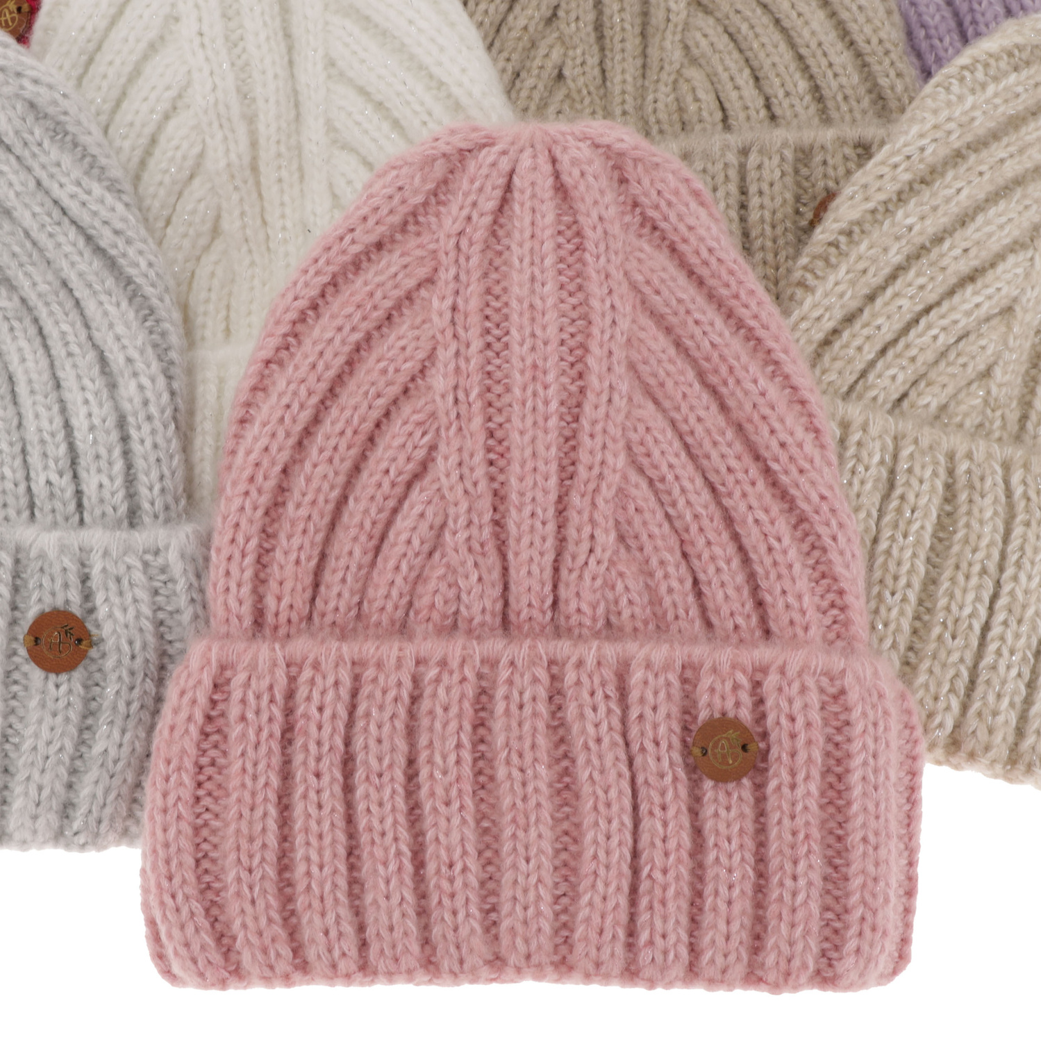 Bonnet d'hiver femme, rose, avec laine mérinos, Pamira