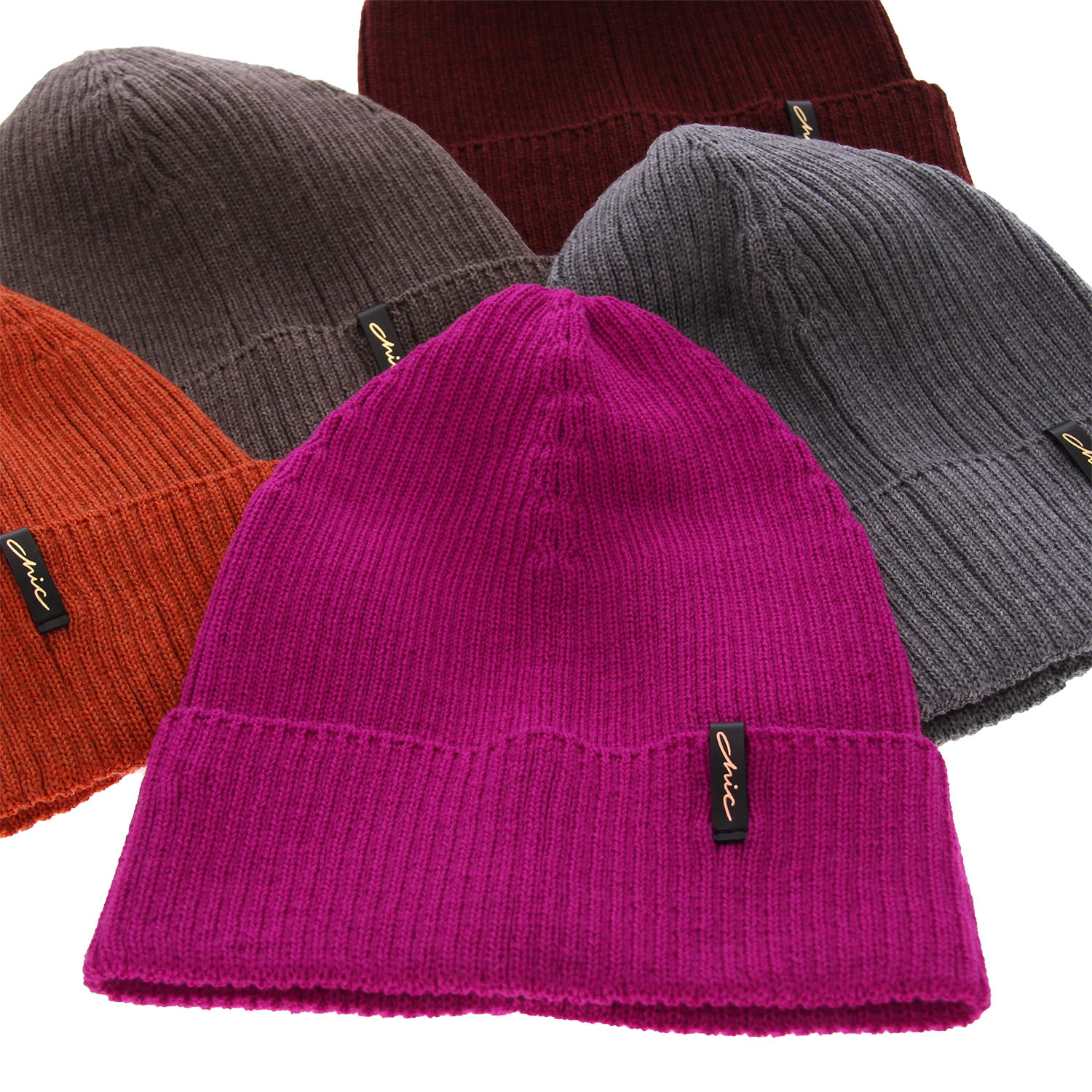 Bonnet d'hiver femme, bordeau, 100% Laine Mérinos, Megan