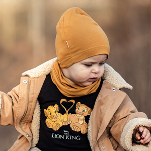 Ensemble automne/printemps fille: bonnet et snood, beige, coton, Hazelka