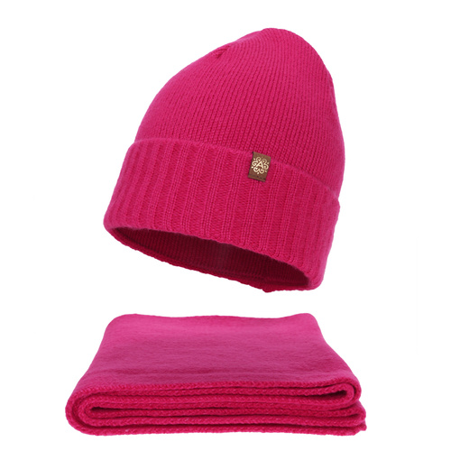 Ensemble d'hiver femme (bonnet et écharpe), amarante, Shasta