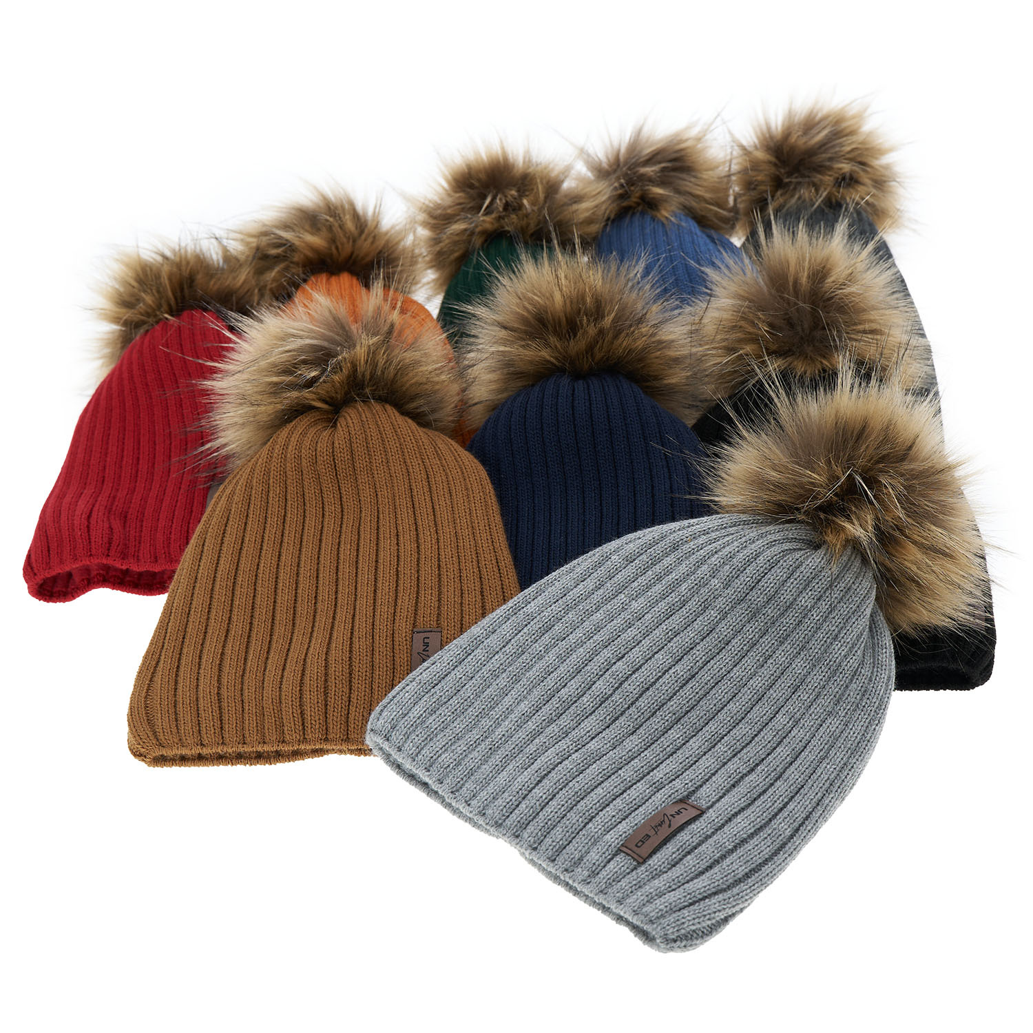 Bonnet d'hiver garçon, vert, avec pompon, Amur