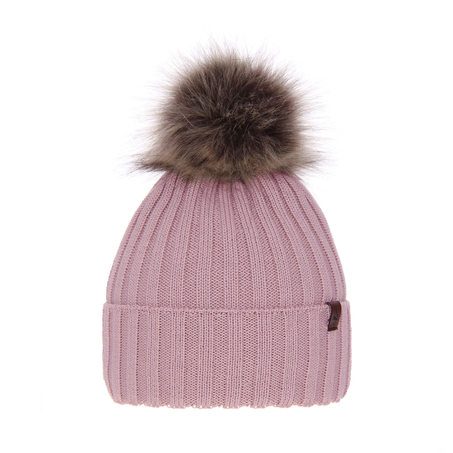 Bonnet d'hiver femme, rose, avec laine mérinos, Texa