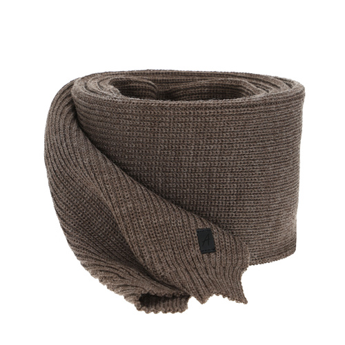 Écharpe d'hiver homme, marron, avec laine mérinos Algor