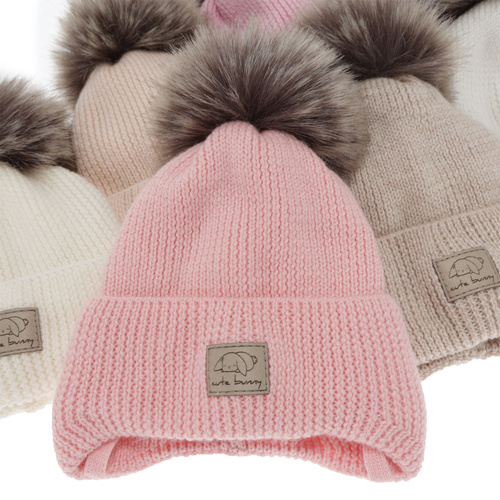Bonnet d'hiver fille, morelowa, avec liens, 100% Laine Mérinos, Jena