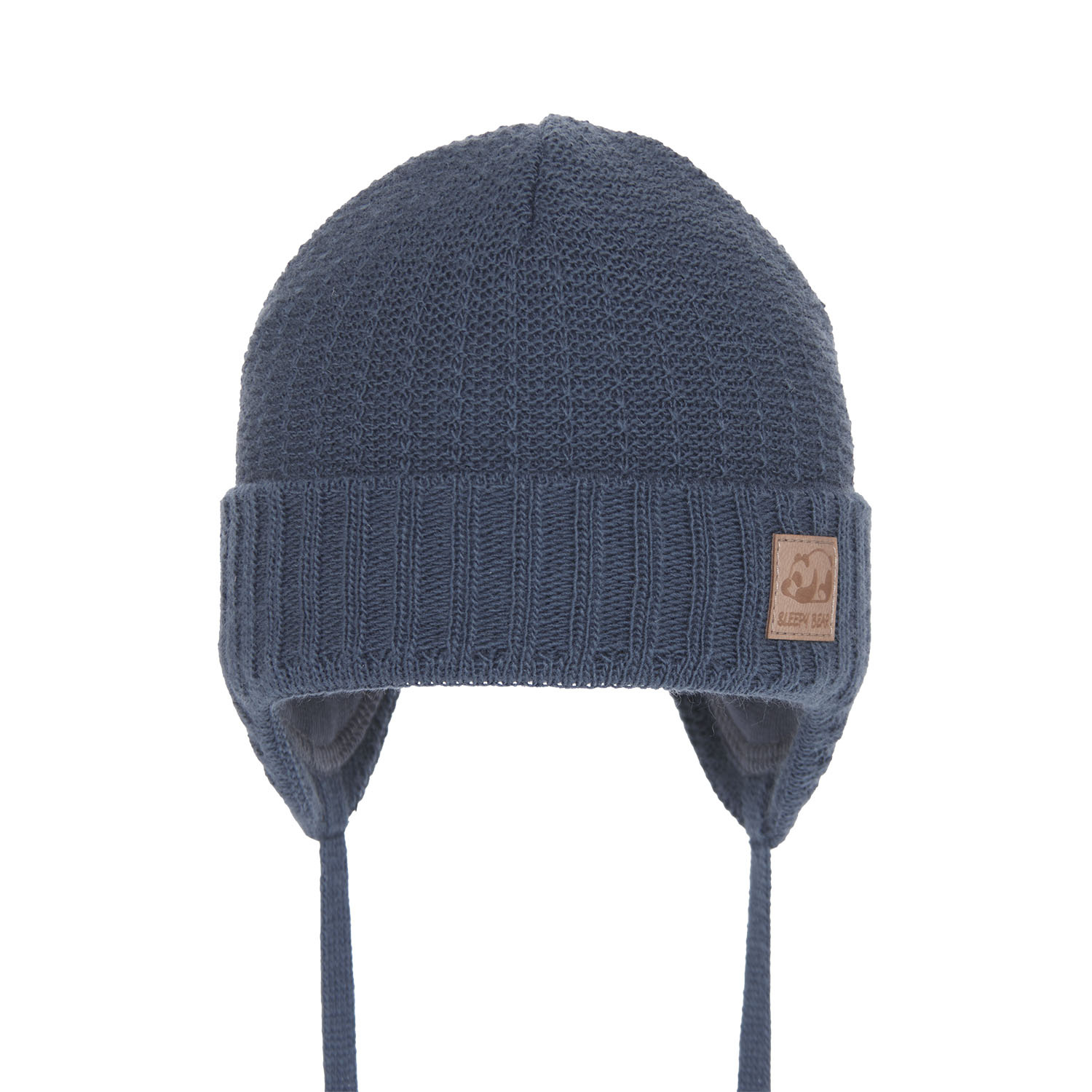 Bonnet automne/printemps garçon, bleu marine, avec liens, Todi