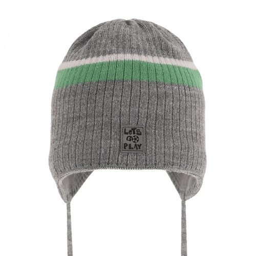 Bonnet automne/printemps garçon, gris, avec liens, Oliver