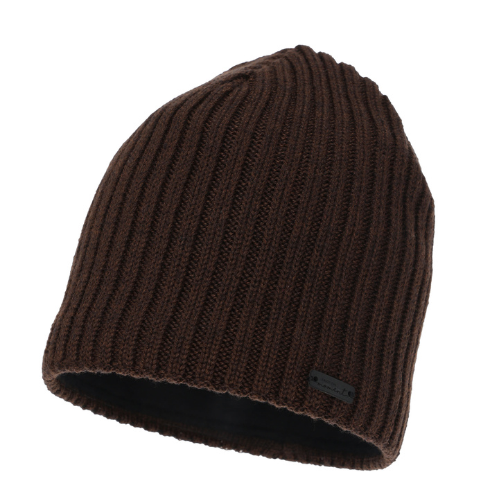 Bonnet d'hiver femme, brune, avec laine mérinos, Soletta