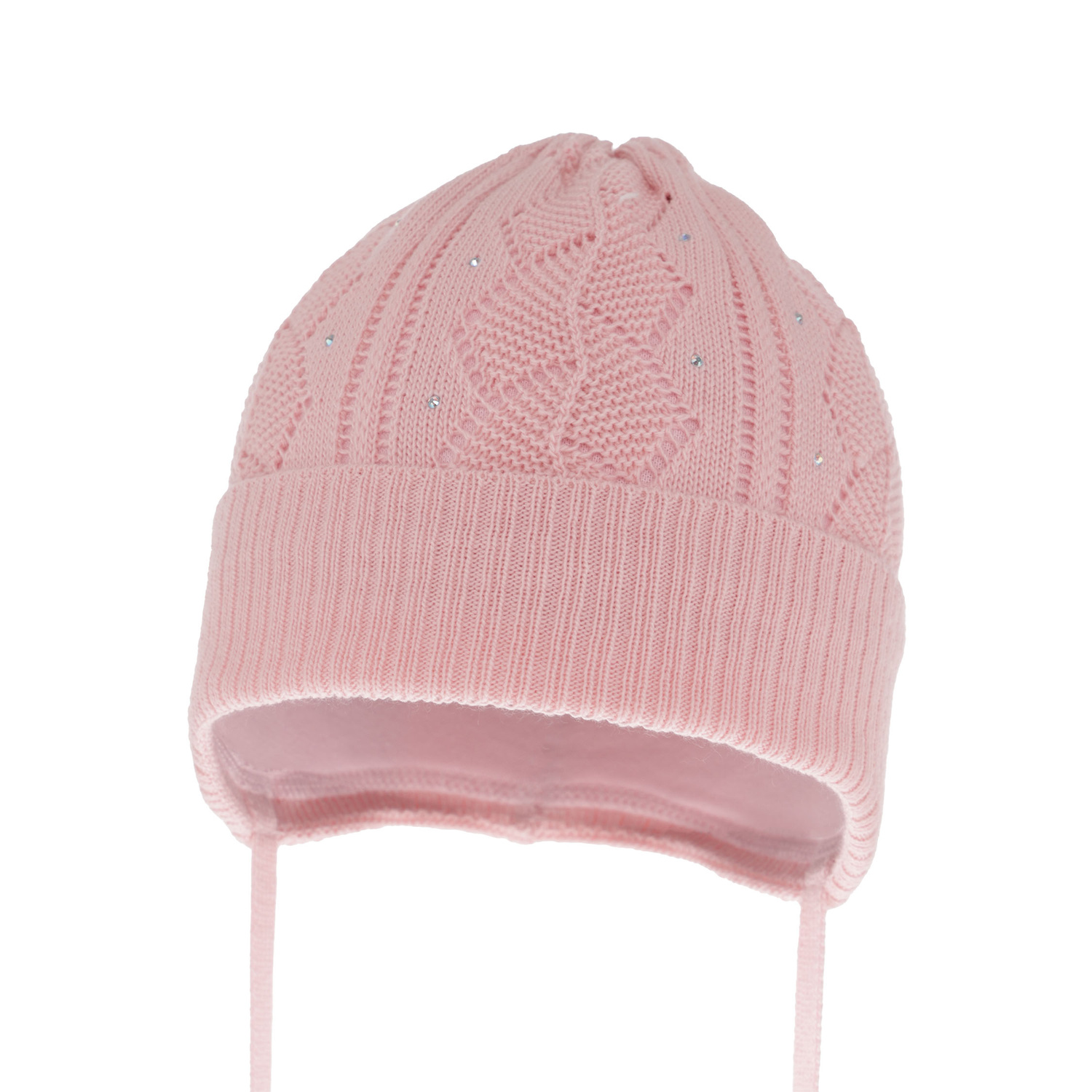 Bonnet automne/printemps fille, rose, avec liens, Marinetta