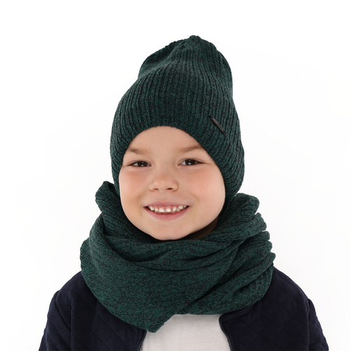 Ensemble d'hiver garçon: bonnet et snood, gris, Elmer