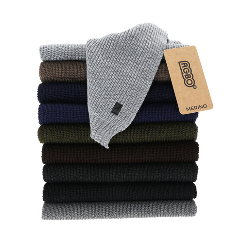 Écharpe d'hiver homme, gris, avec laine mérinos Algor