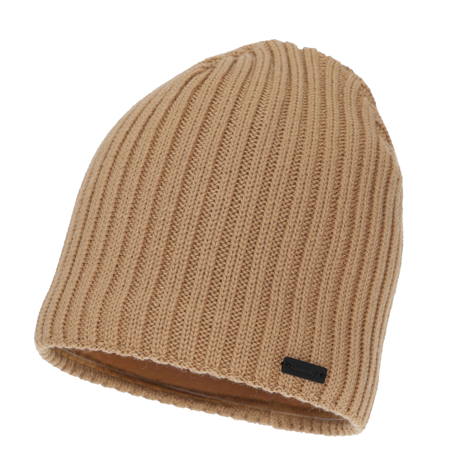 Bonnet d'hiver femme, camel, avec laine mérinos, Soletta