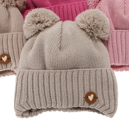 Bonnet d'hiver fille, morelowa, avec liens, avec laine mérinos, Mesyna