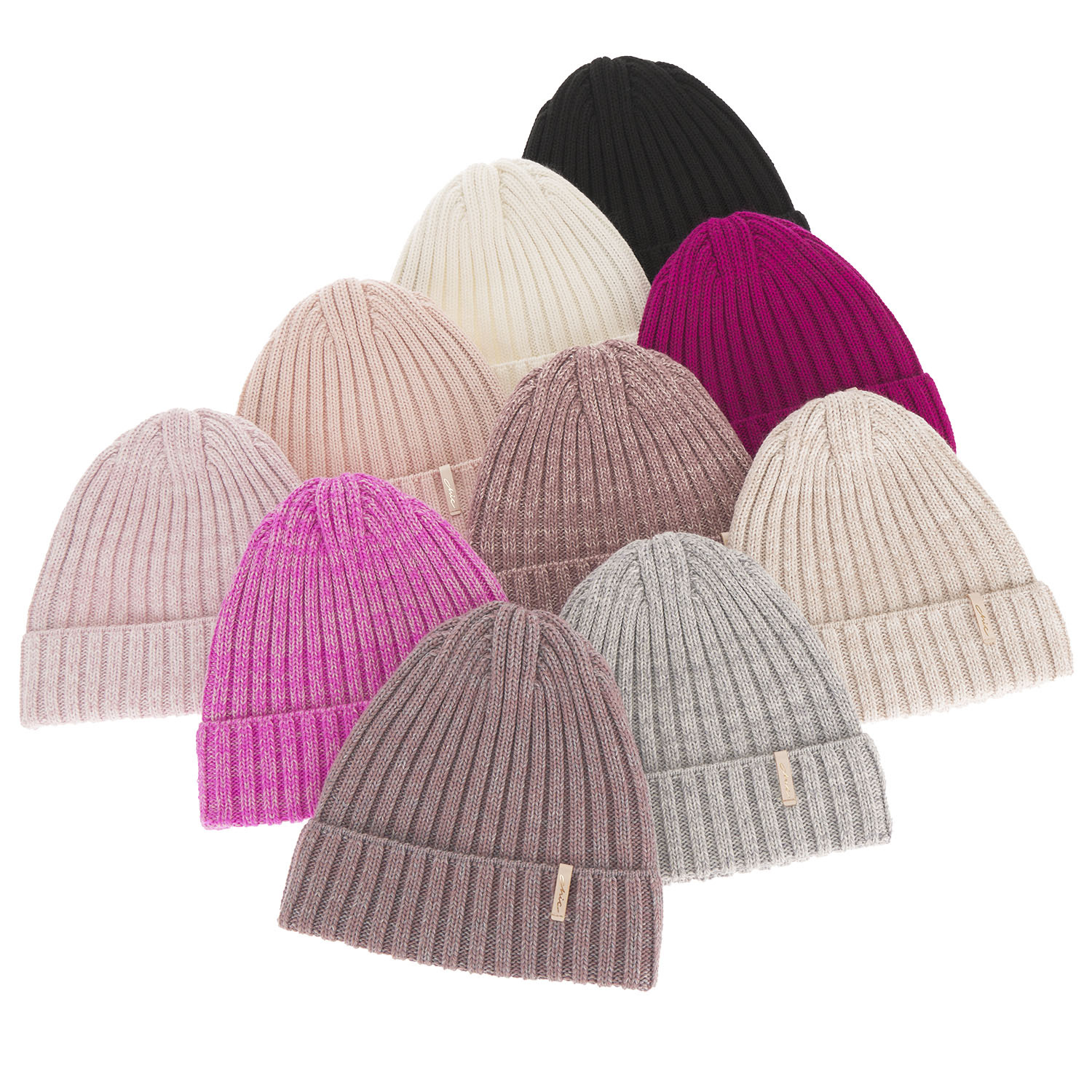Bonnet d'hiver femme, rose, avec laine mérinos, Missi