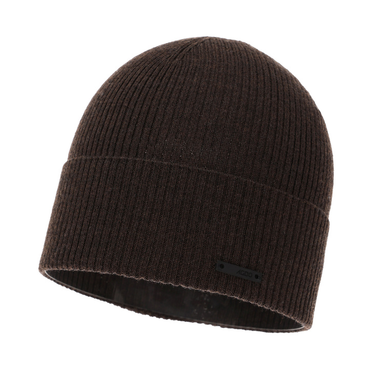 Bonnet automne/printemps homme, brun, avec laine mérinos, Fleur