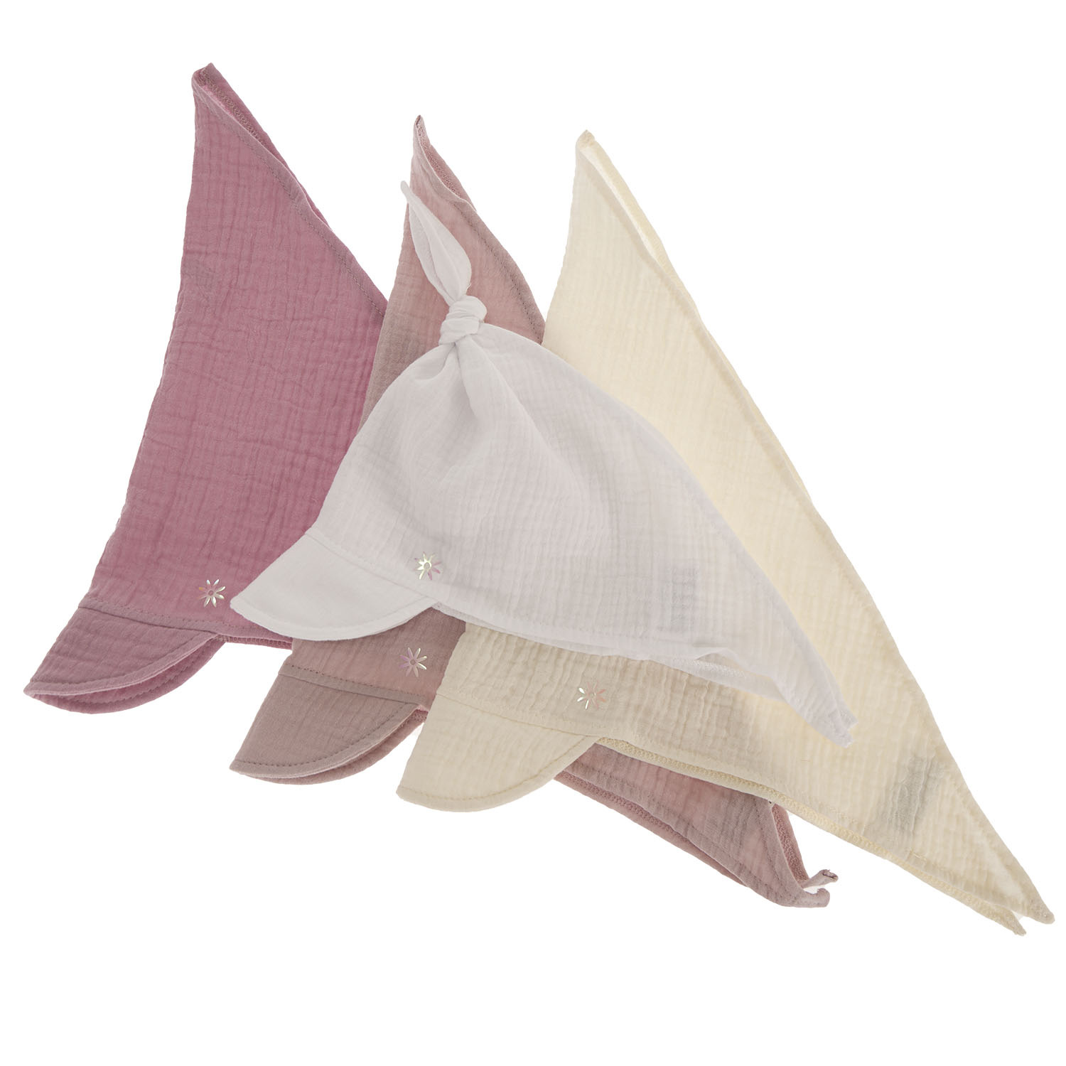 Foulard avec visière en mousseline fille, printemps, blanche, Sunny
