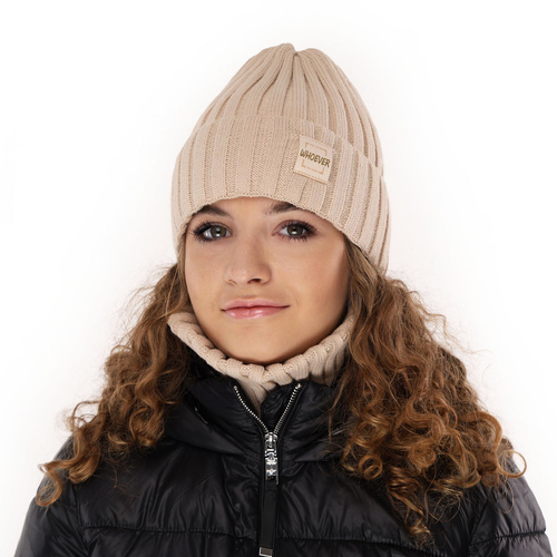 Ensemble d'hiver fille: bonnet et snood, noir, Sula