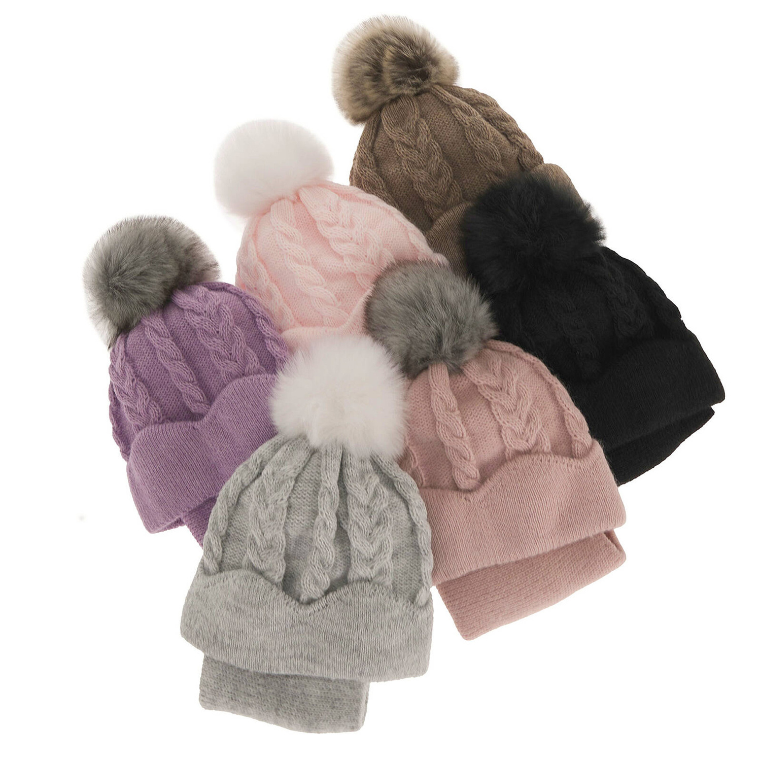 Ensemble d'hiver fille: bonnet et snood, noir, avec pompon, Etula