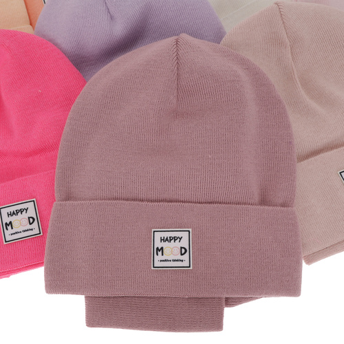 Ensemble automne/printemps fille: bonnet et snood, avec coton, rose, Mersila