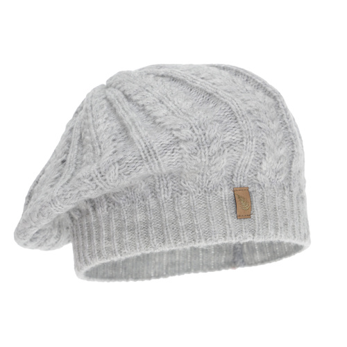Beret d'hiver femme, gris, avec laine mérinos, Senja