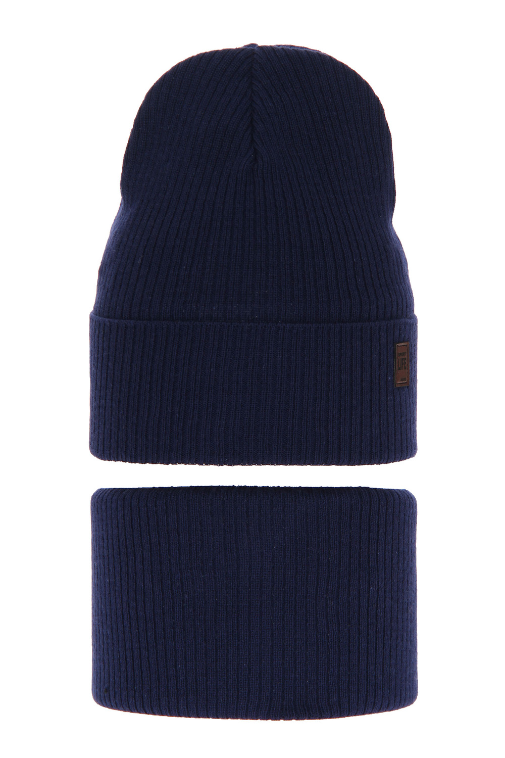 Ensemble automne/printemps garçon: bonnet et snood, avec coton, bleu marine, Dragon