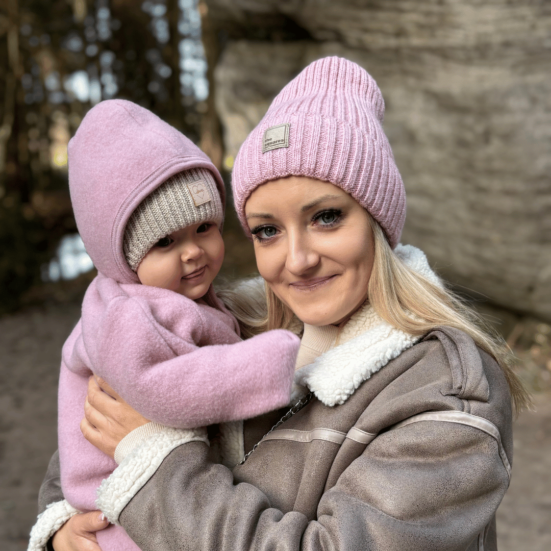 Bonnet d'hiver femme, crème, avec laine mérinos, Benedetta