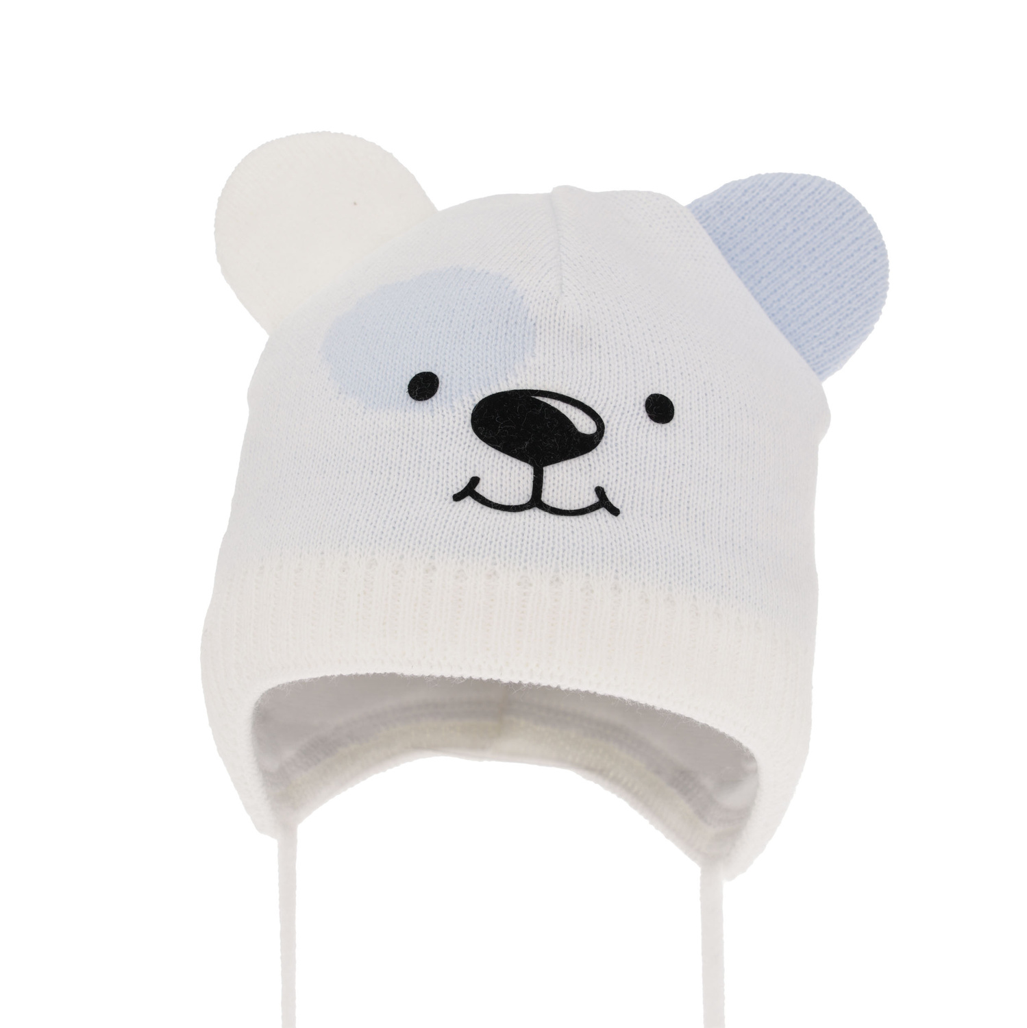Bonnet automne/printemps garçon, blanc, avec liens, Kasper
