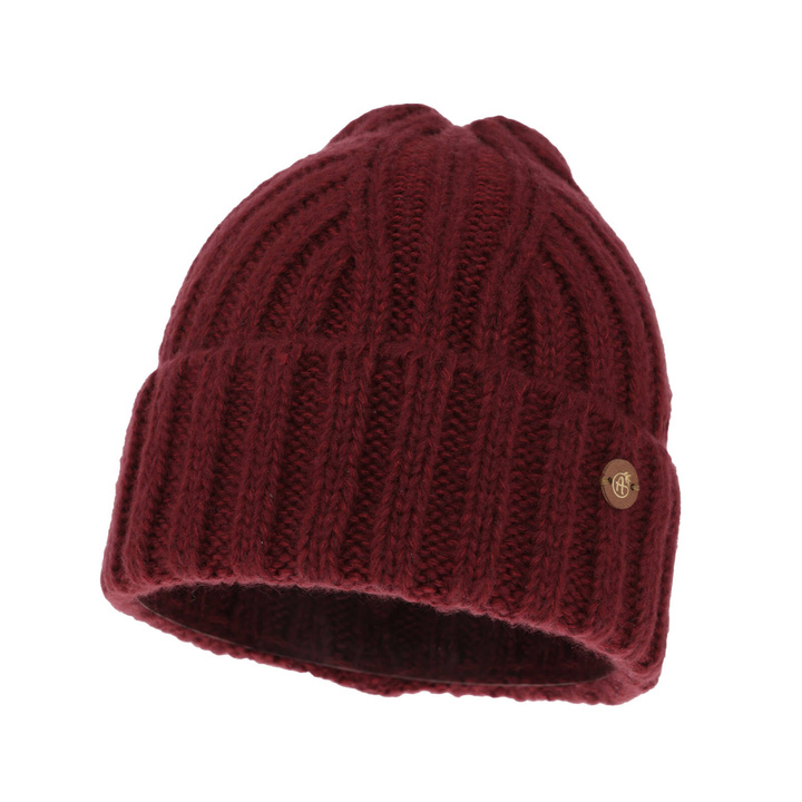 Bonnet d'hiver femme, bordé, avec laine mérinos, Pamira