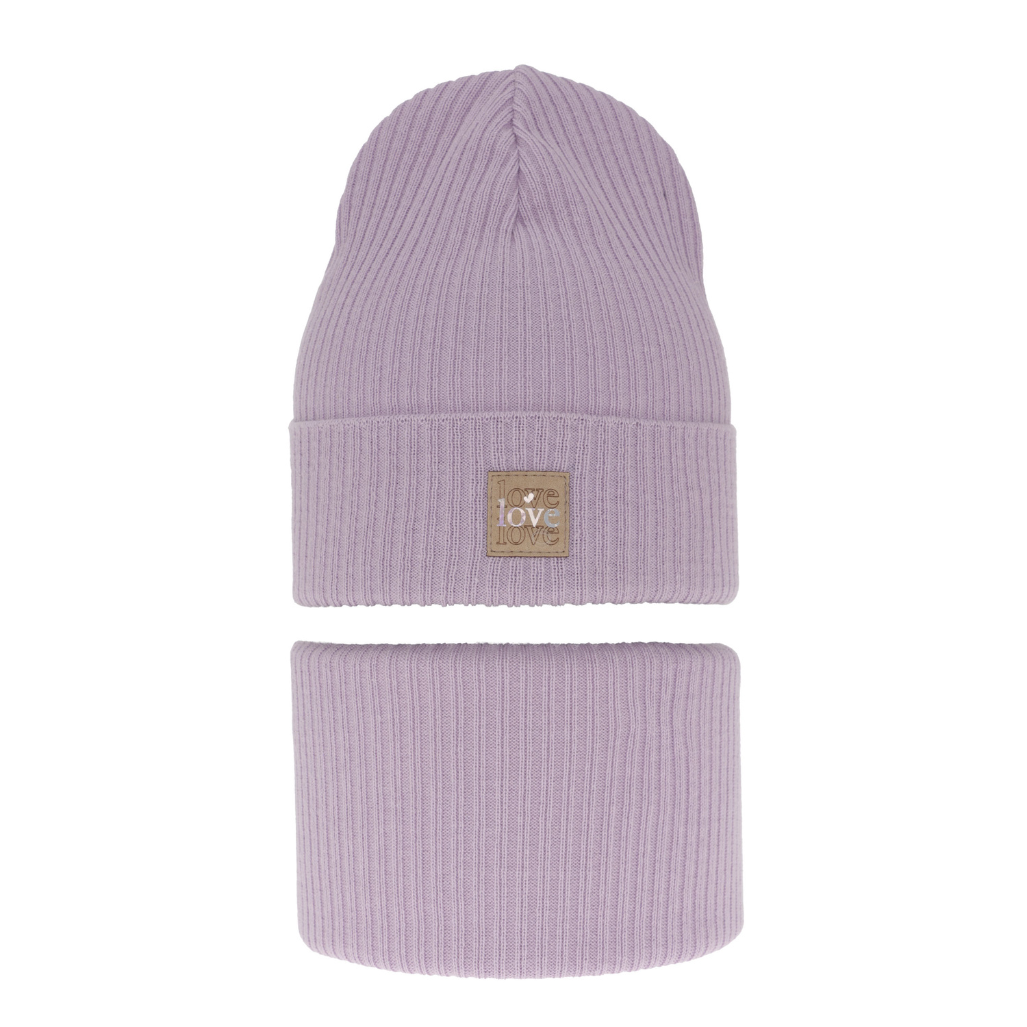 Ensemble automne/printemps fille: bonnet et snood, avec coton, violet, Furora