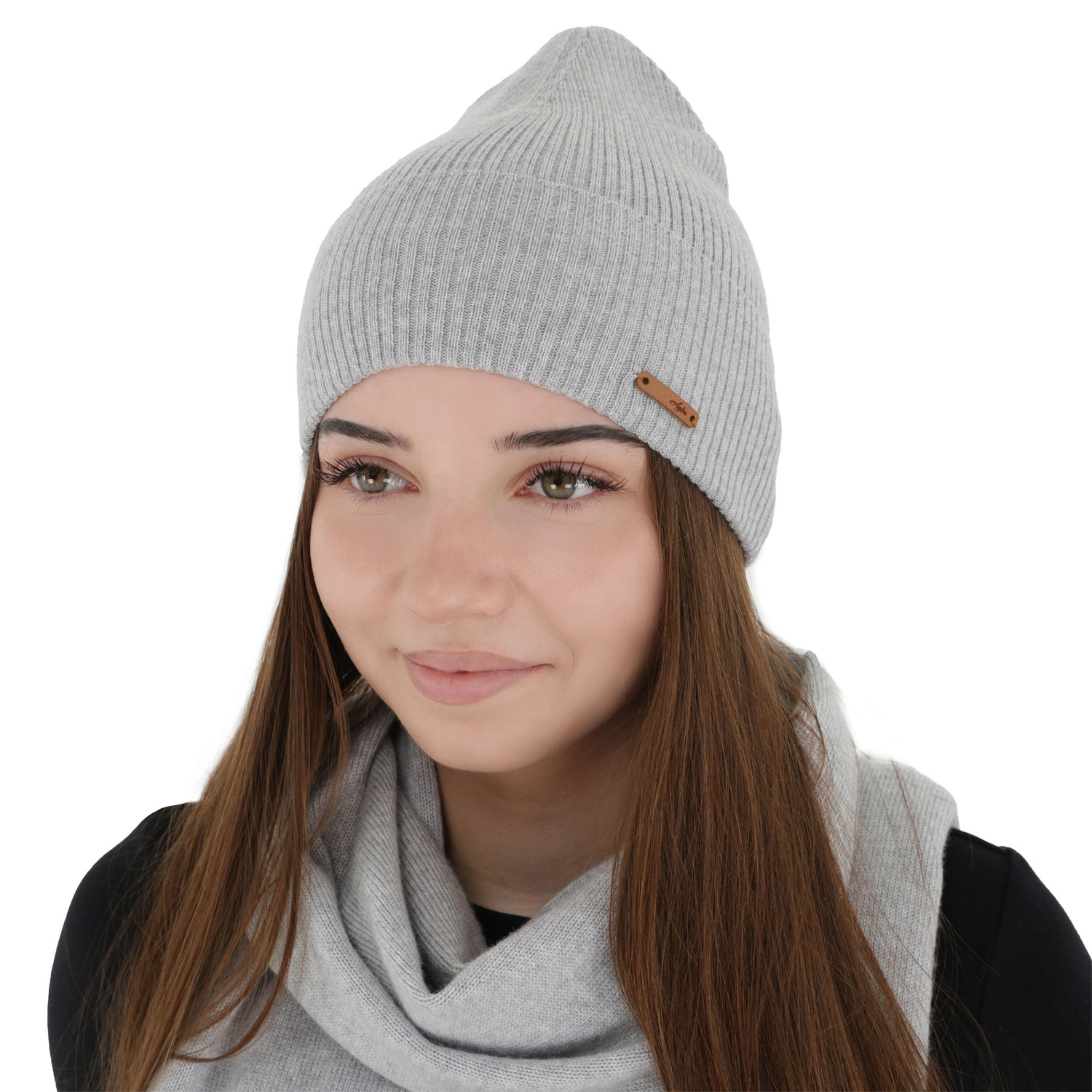 Bonnet automne/hiver femme, gris, 100% Laine Mérinos, Flerra