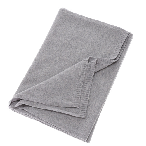 Écharpe d'hiver femme, grise, laine mérinos avec cachemire, Irenia