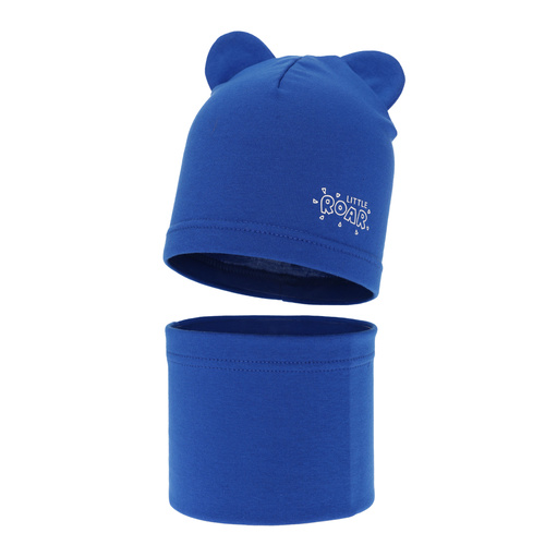 Ensemble automne/printemps garçon: bonnet et snood, bleu, Cymes