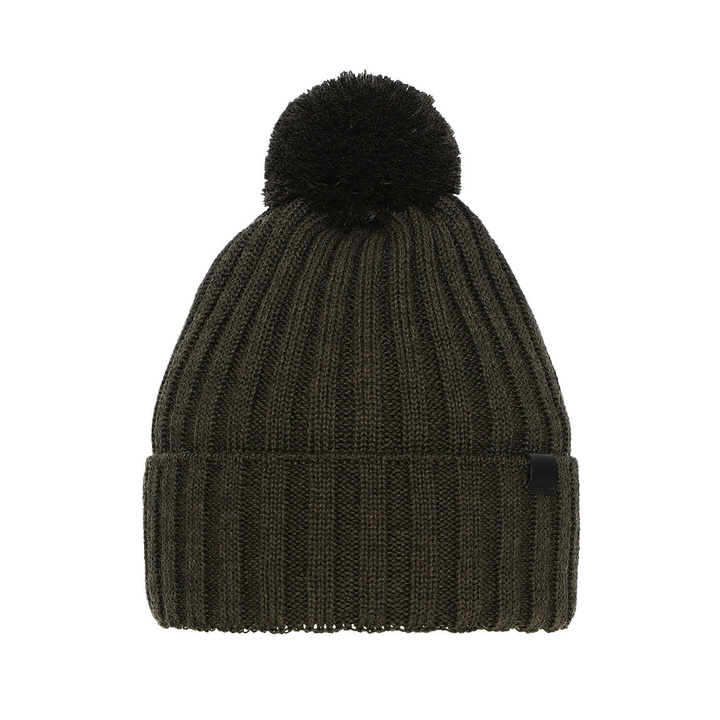 Bonnet d'hiver homme, khaki, avec laine mérinos, Korynt