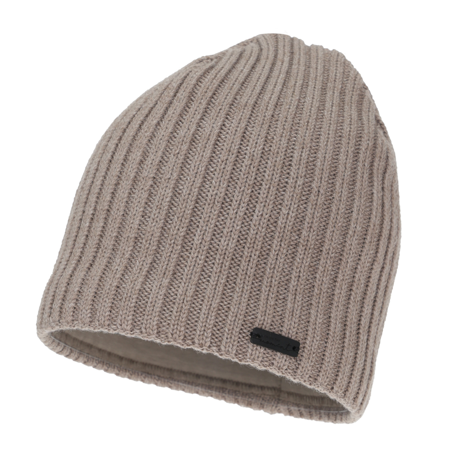 Bonnet d'hiver femme, beige foncé, avec laine mérinos, Soletta