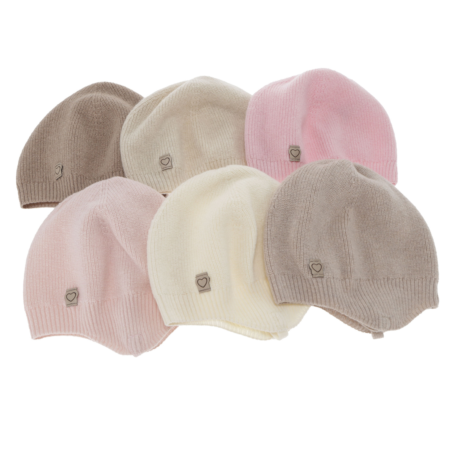 Bonnet automne/printemps fille, beige foncé, laine mérinos avec cachemire, avec liens, Orida