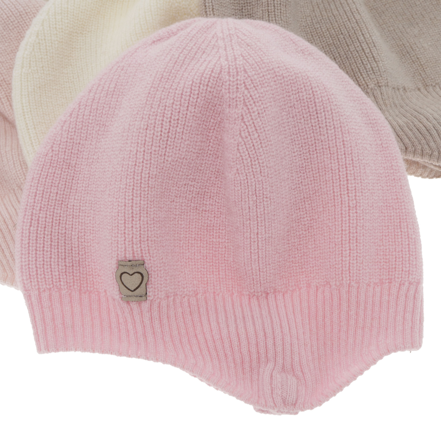 Bonnet automne/printemps fille, beige, avec laine mérinos et cachemire, avec liens, Orida