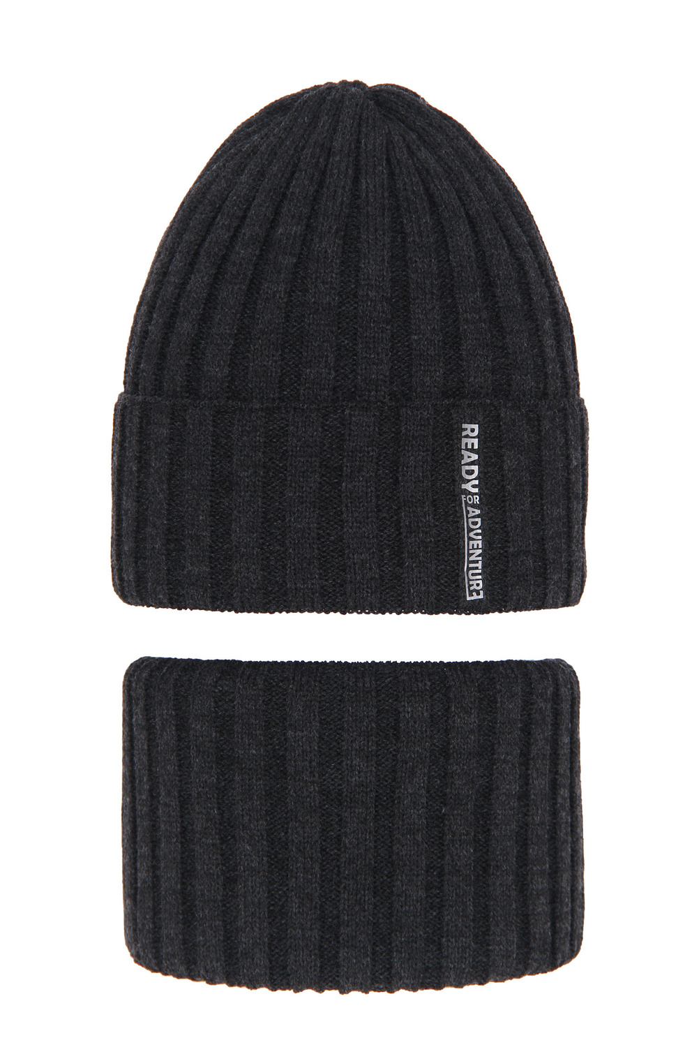 Ensemble d'hiver garçon: bonnet et snood, gris foncé, Livido